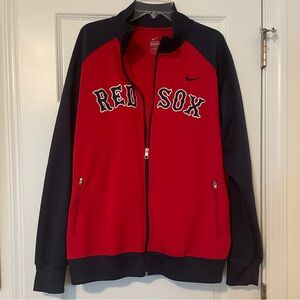EUC “NIKE MLB RED SOX JACKET” Red & Blue, with Zippered Pockets, Long Sleeves